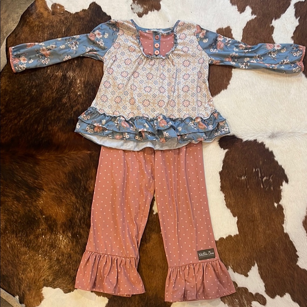 Matilda Jane Floral Kids Pajamas - Blue and Pink
